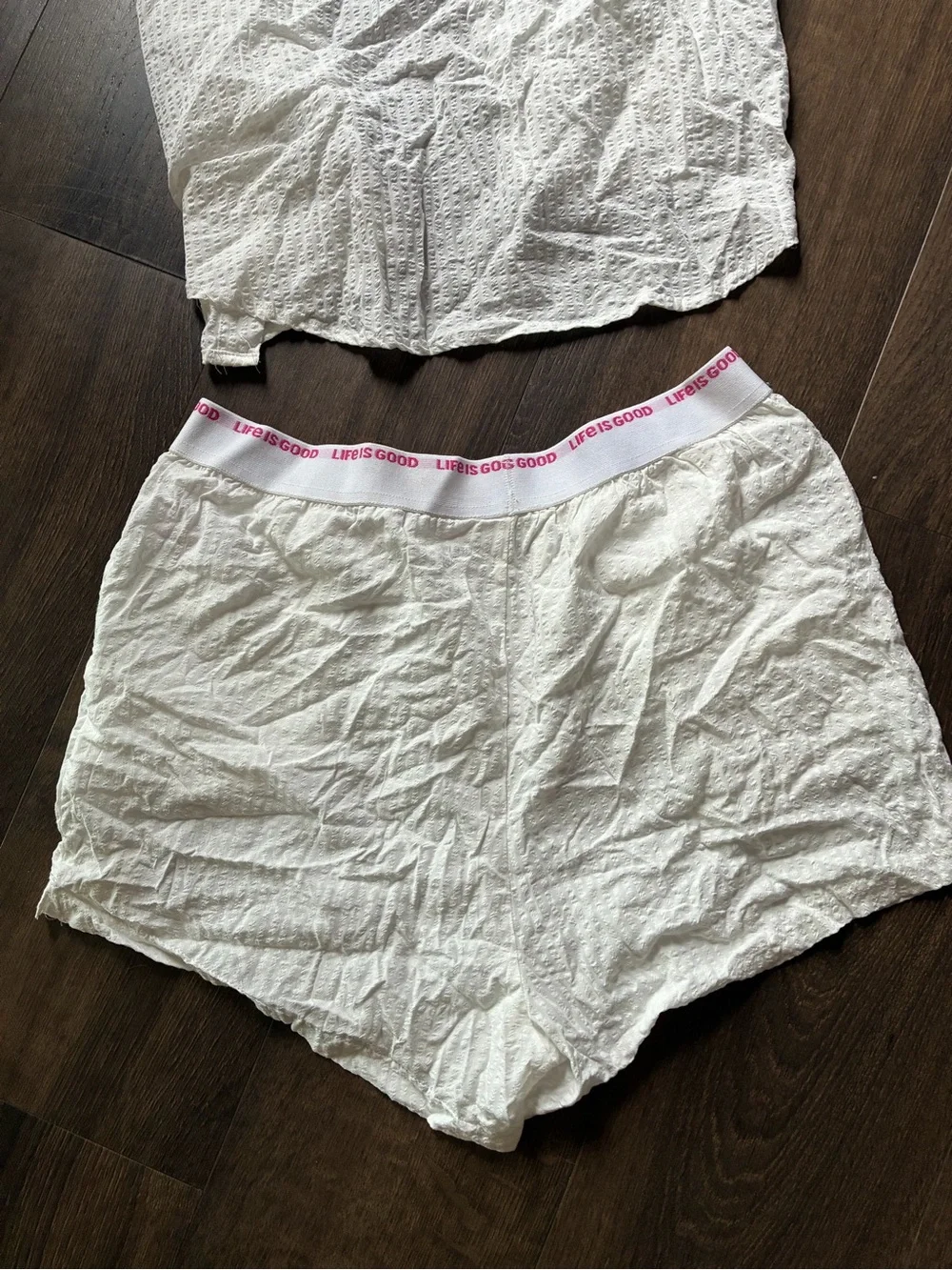 Life Is Good Embroidered Seersucker Matching Set Medium